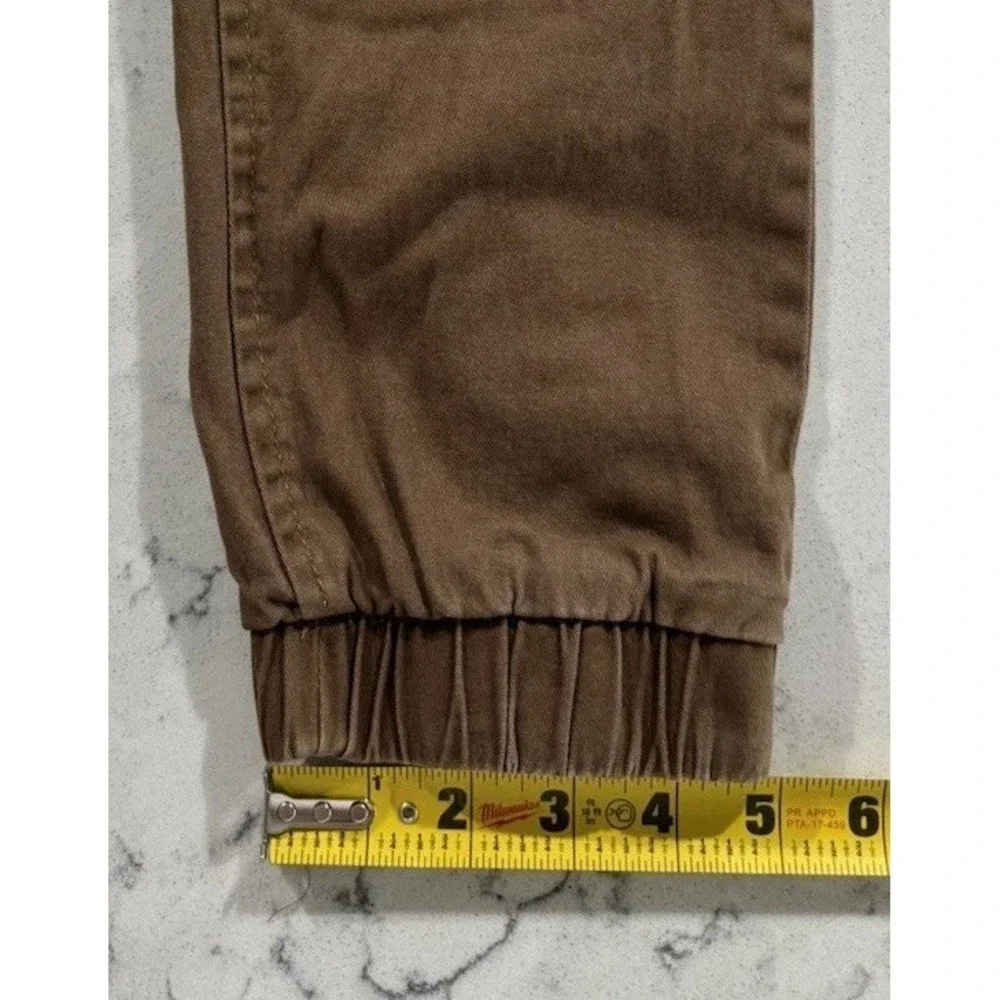 Ring of Fire Mens Jogger Pants Large Brown Elastic Waist Stretch RYB0032